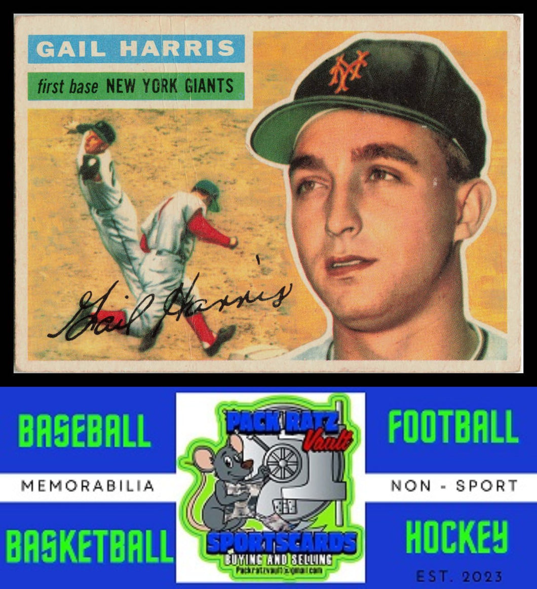 1956 Topps #91a Gail Harris White Back VG