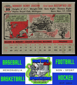 1956 Topps #89a Norm Zauchin White Back VG