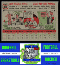 Load image into Gallery viewer, 1956 Topps #88b Johnny Kucks Gray Back VG