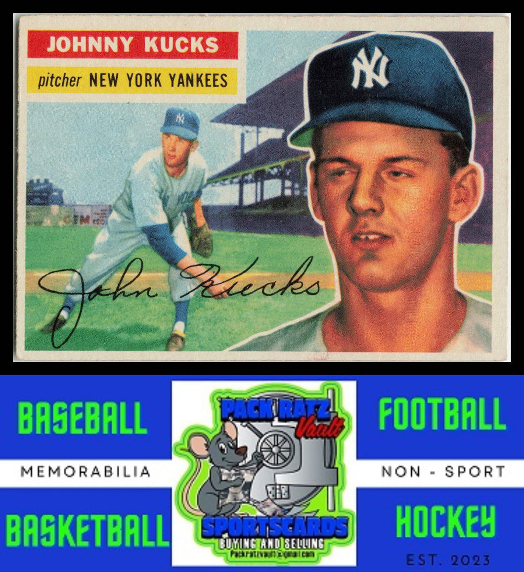 1956 Topps #88b Johnny Kucks Gray Back VG