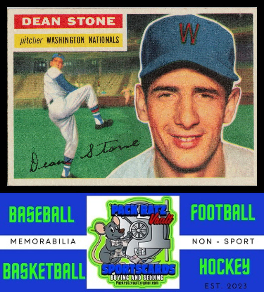 1956 Topps #87a Dean Stone White Back VG