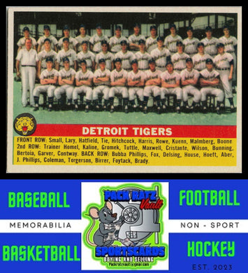 1956 Topps #213 Detroit Tigers TC VG+