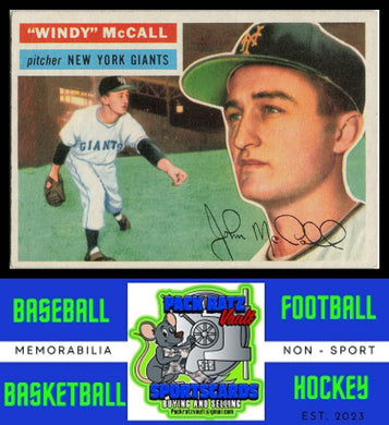 1956 Topps #44a Windy McCall White Back VG