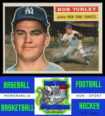 1956 Topps #40a Bob Turley White Back VG