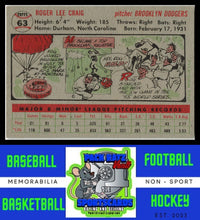 Load image into Gallery viewer, 1956 Topps #63a Roger Craig White Back VG