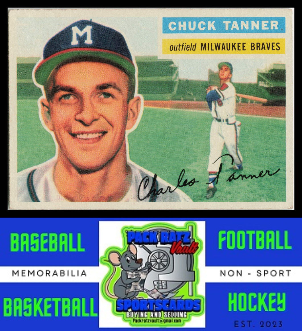 1956 Topps #69a Chuck Tanner White Back VG