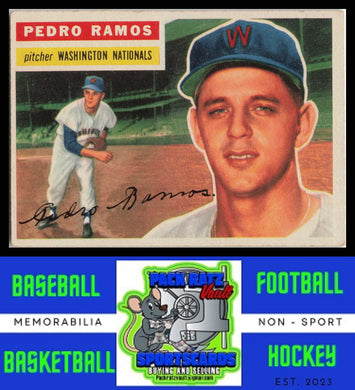 1956 Topps #49a Pedro Ramos White Back VG